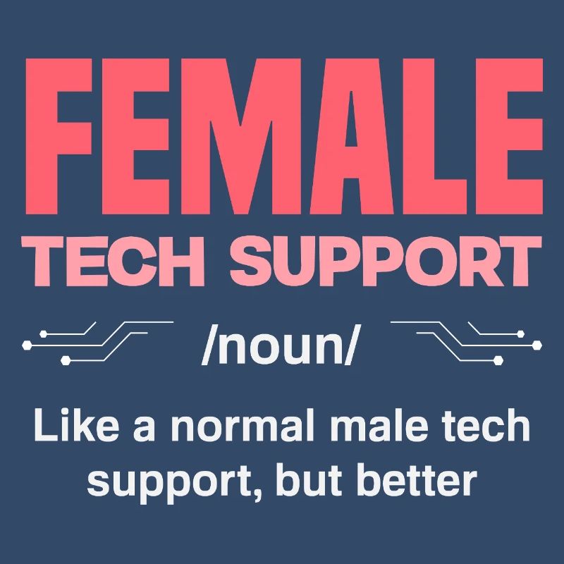 Tech Support Woman Definition IT Admin Computer