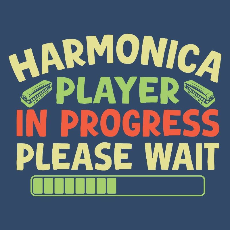 Funny Harmonica Player In Progress Harmonica