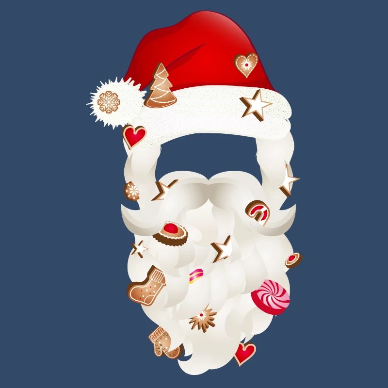 Barbe du Père Noël parsemée de biscuits de Noël