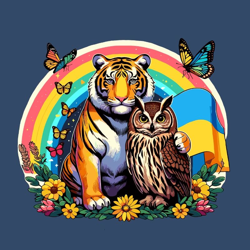 Tiger Eule Regenbogen