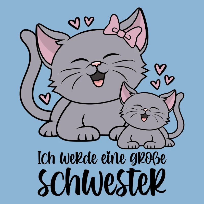 Ich werde eine große Schwester Katze Katzen Kinder