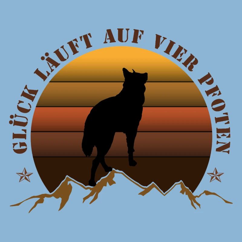 Evening wolf on mountain backdrop