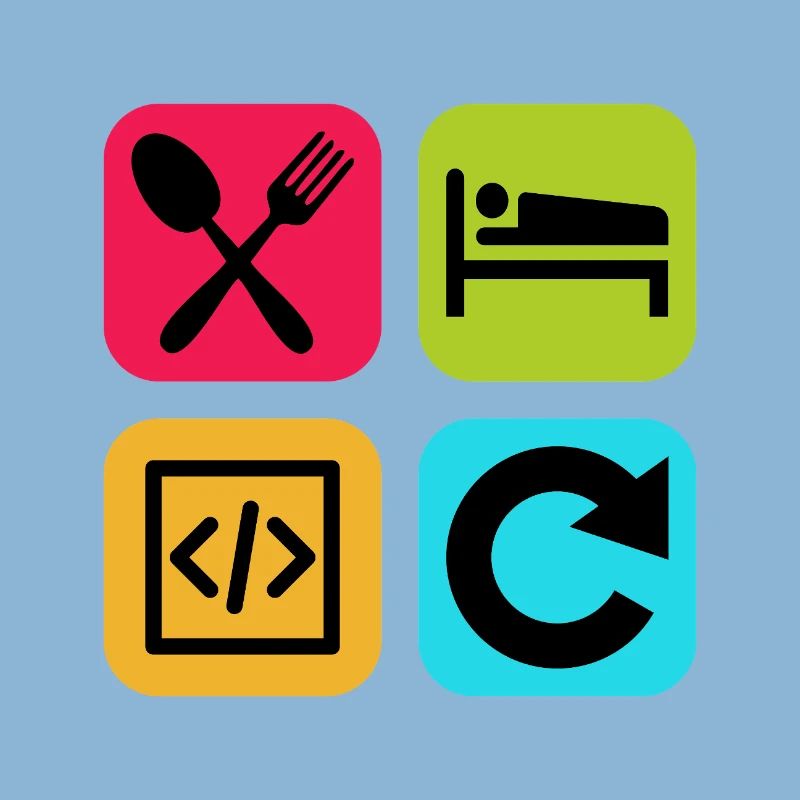 Eat Sleep Code Repeat Funny Quote Dev