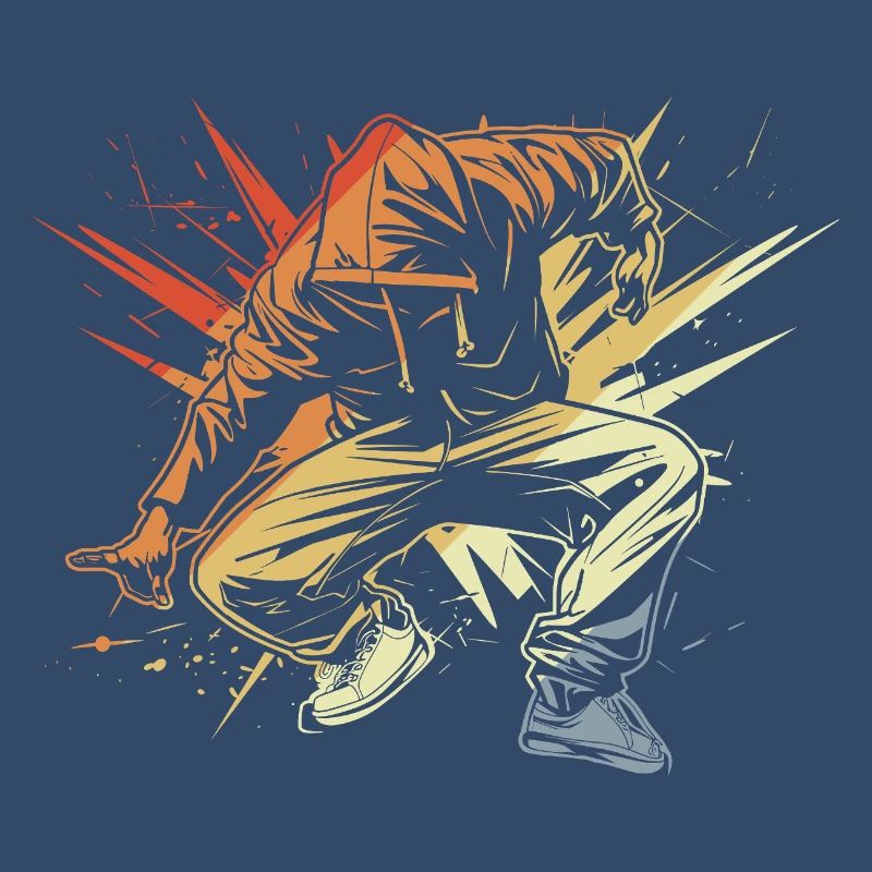 Breakdancer Drawing Vintage