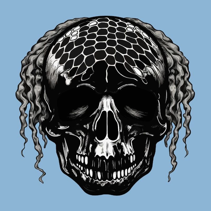 Skull with Mesh Pattern Dreadlocks