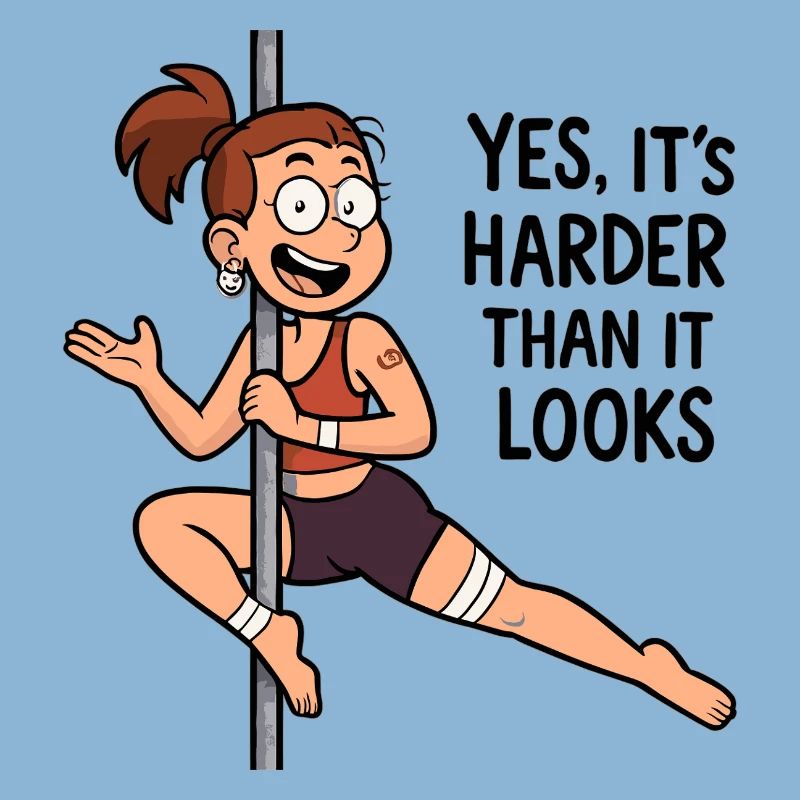 Dessin animé de pole dance – Plus difficile qu’il n’y paraît