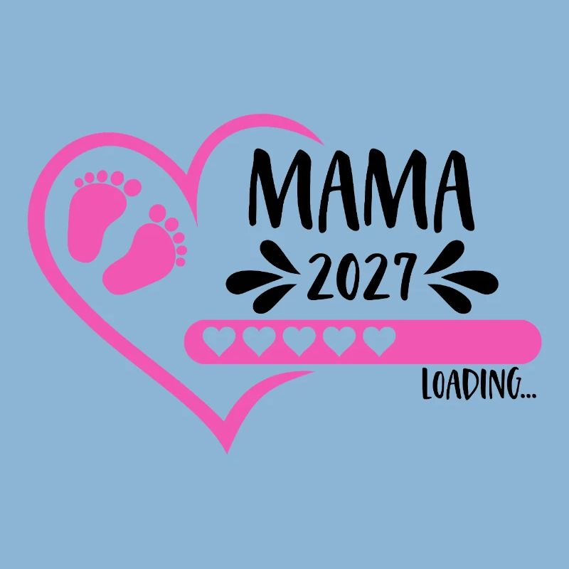 Mama 2027 loading Herz Version Mädchen pink