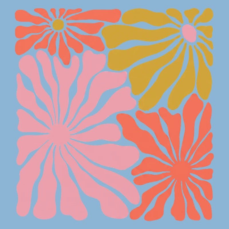 Spring Blossoms Pop Art Pattern