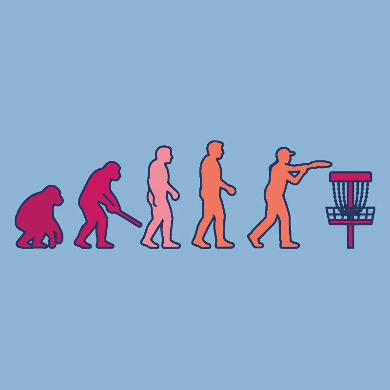 Disc Golf Evolution Funny Disc Golfer Flying Disc