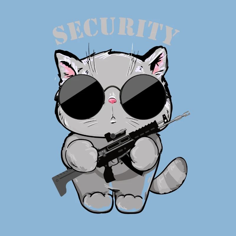 Cat Security Agent with Gun
