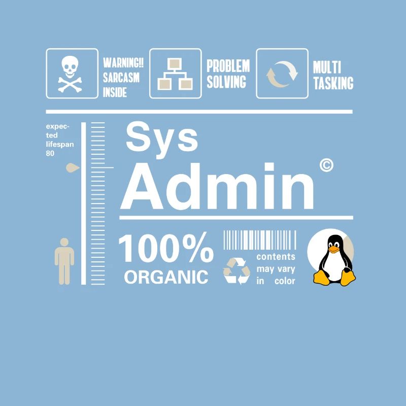 Sys Admin Penguin Computer Nerd pc Board cpu inh