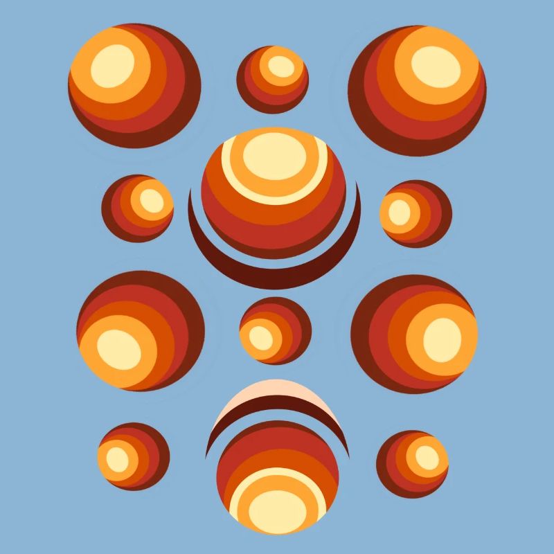 Retro Circle Pattern 70s Crescent