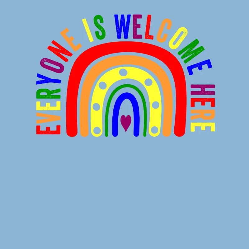 UNITY DAY Everyone is Welcome Here Boho Rainbow
