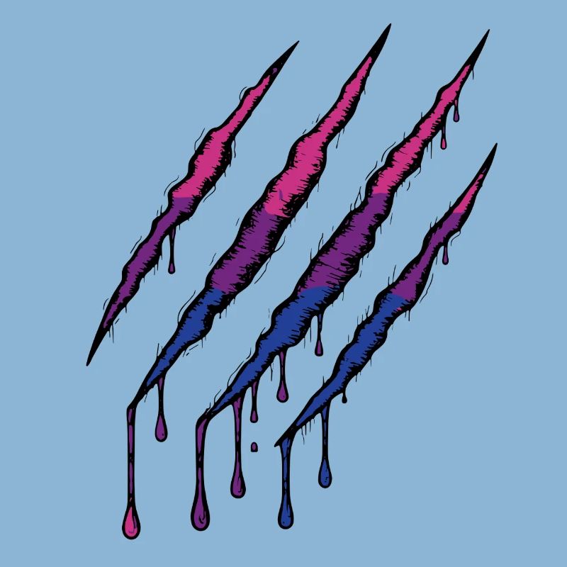Bi Pride Claw - Bisexual Flag Scratch Mark