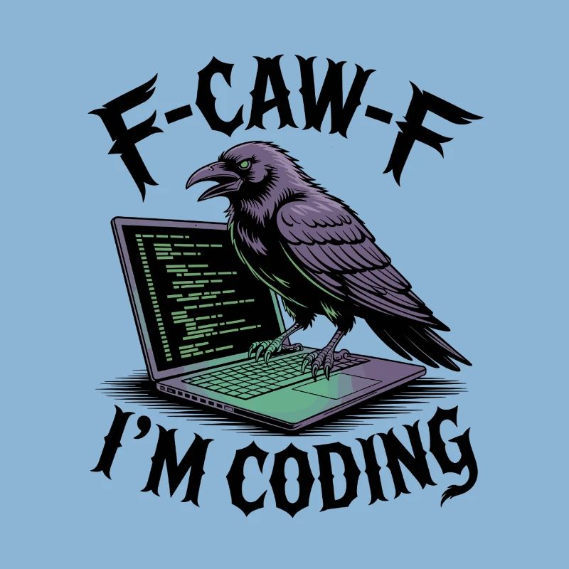 RabenCoder: Code Raven am Laptop