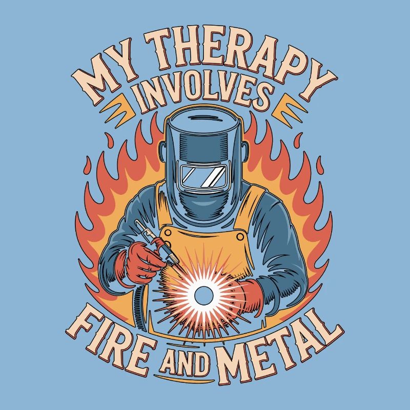 Welder My Therapy Involves Fire Mechanic Workshop