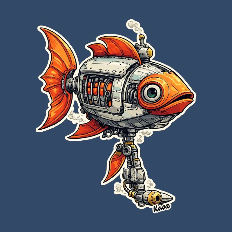 Steampunk Fish Robot Robot Fish