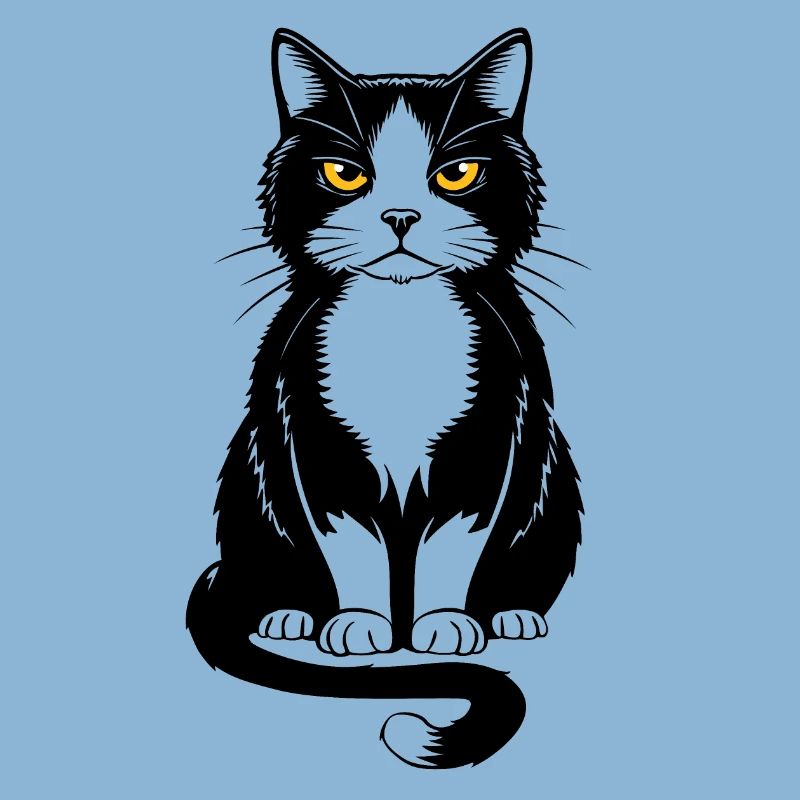 Bild einer sitzenden schwarzen Katze