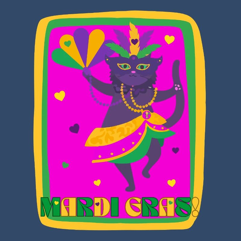 Mardi Gras Dancing Cat