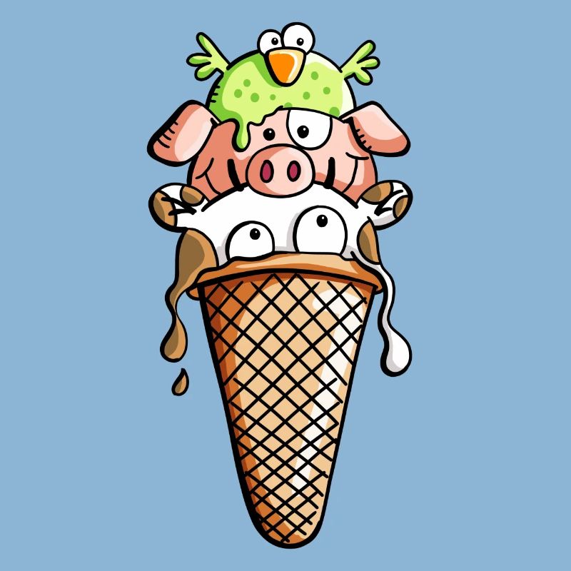Bauernhoftier Eiscreme - Tiere - Eis - Kinder -Fun