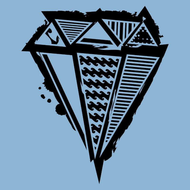 A diamond graffiti with different patterns