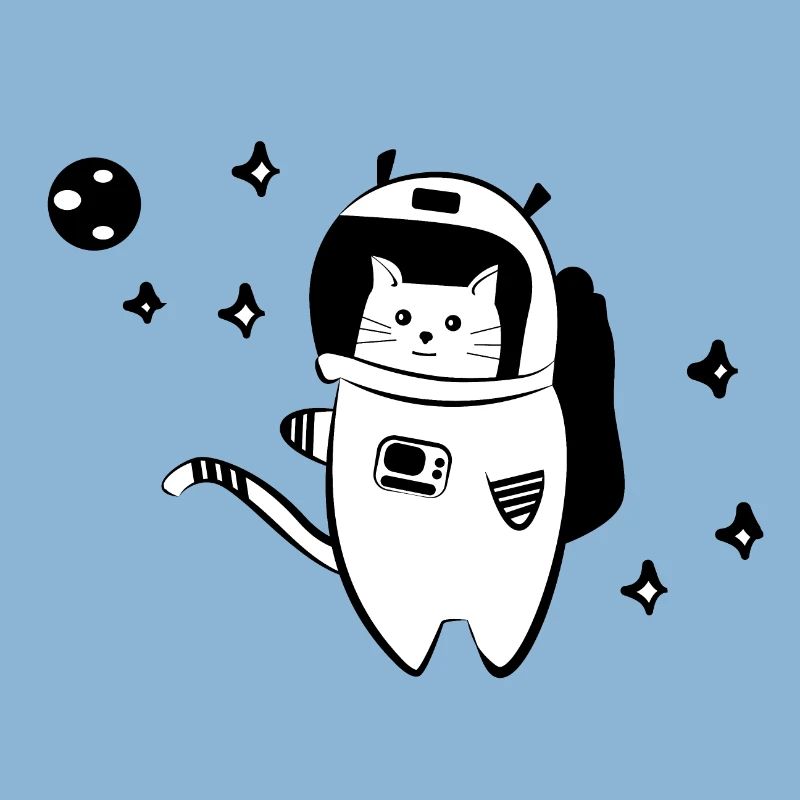 Chat cool dans l'espace