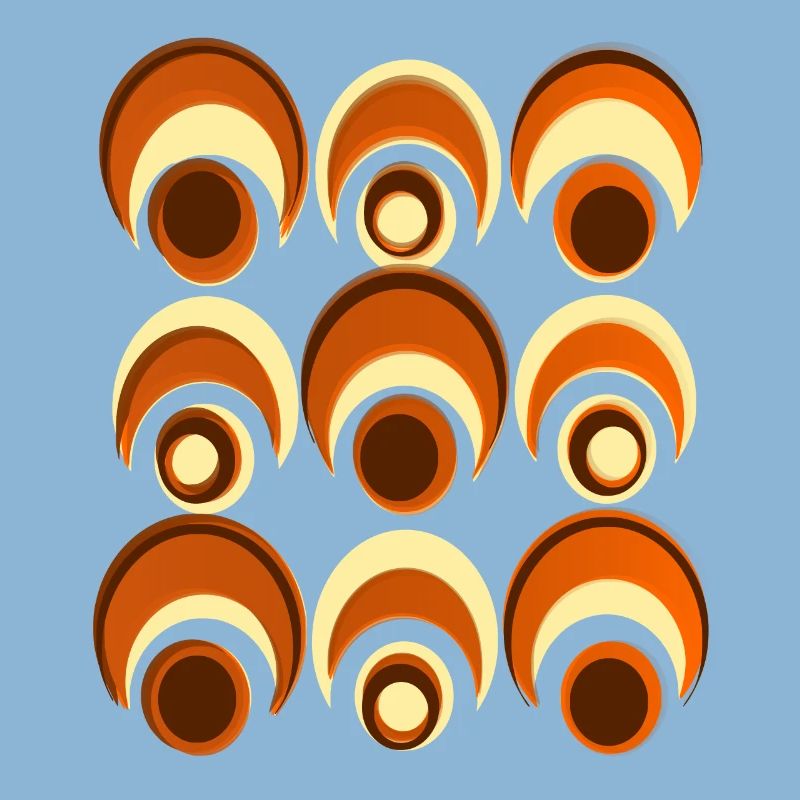 60s 70s Retro Pattern Circle Style Pattern