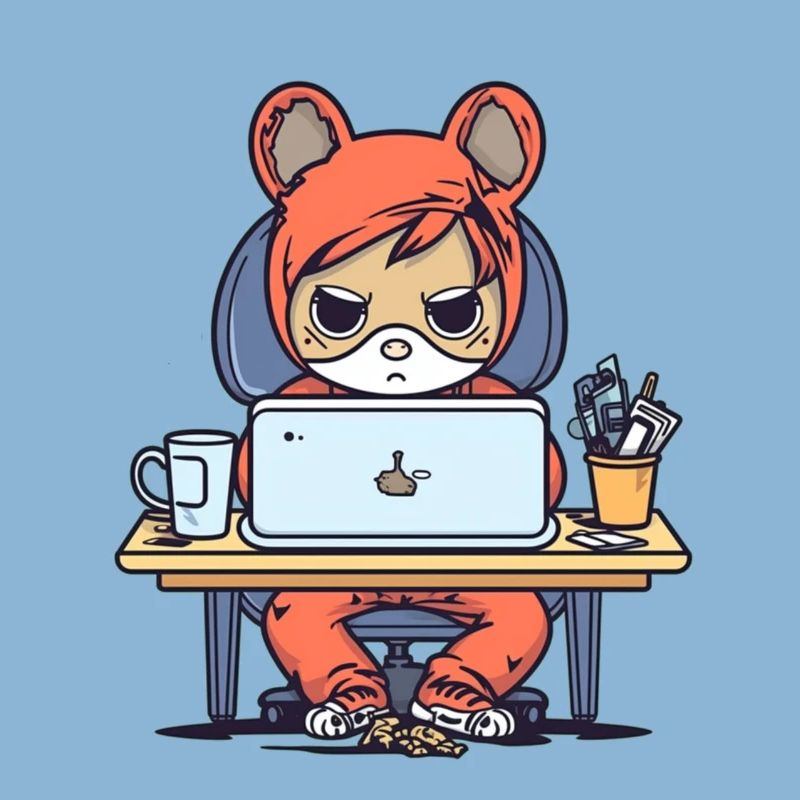 Grumpy Coder in Hoodie