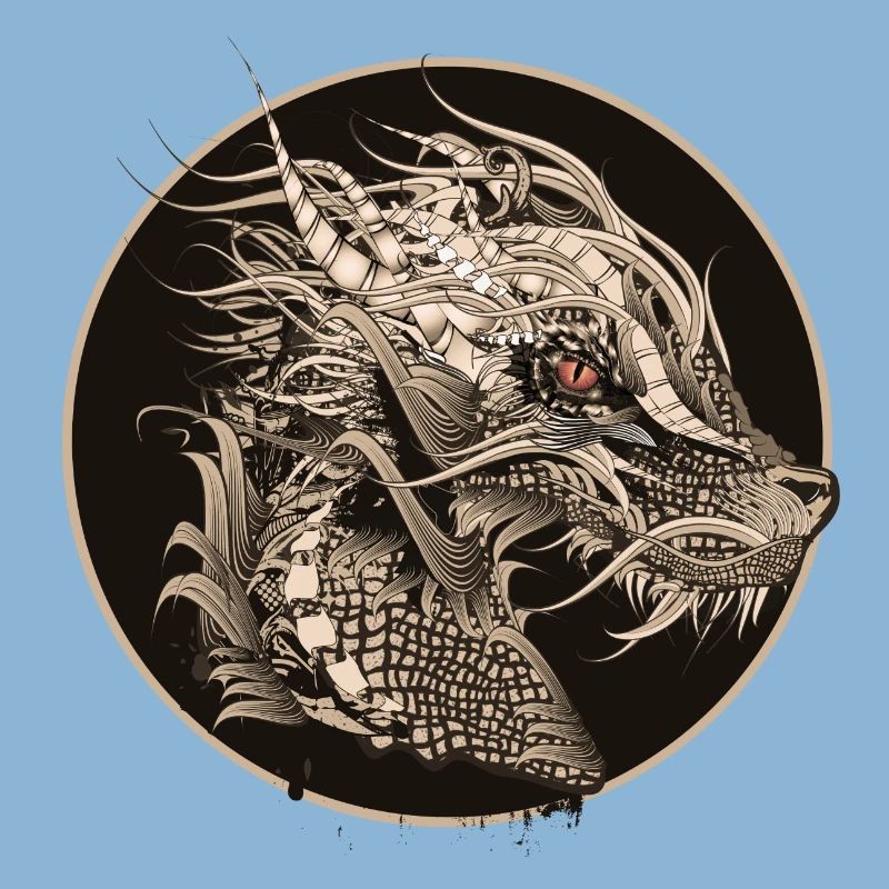 artfully designed mystical dragon patch