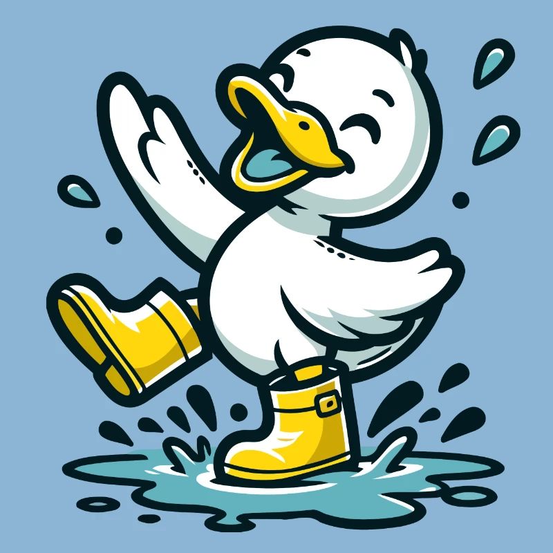 Splashy Quacker: The Puddle-Hopping Duck