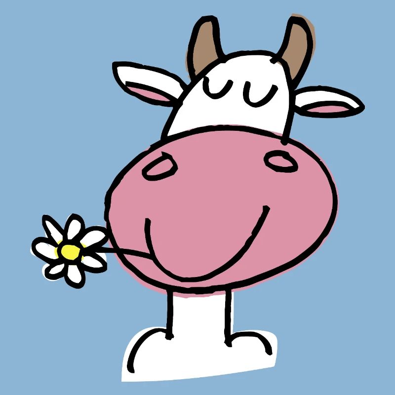Vache Joyeuse et Fleur Délicate