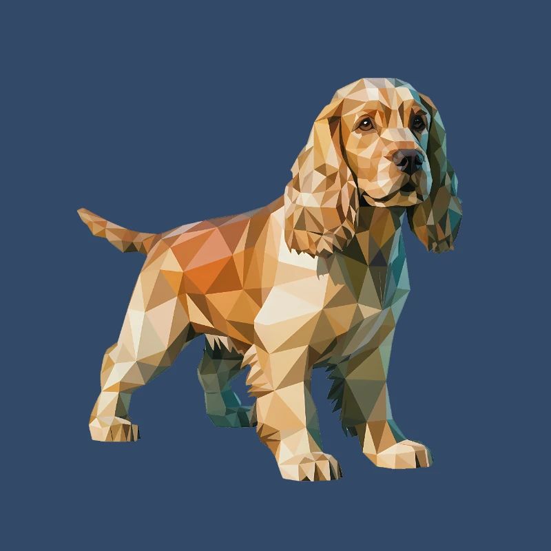 Cocker Spaniel - Cool Low Poly Logo