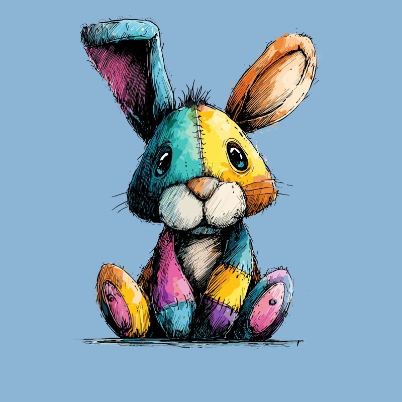 Patchwork Bunny Coloré
