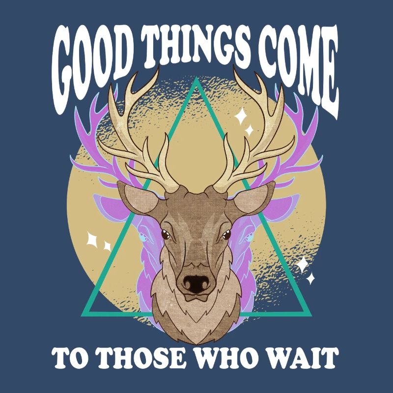 Deer Head Triangle Glow with Text