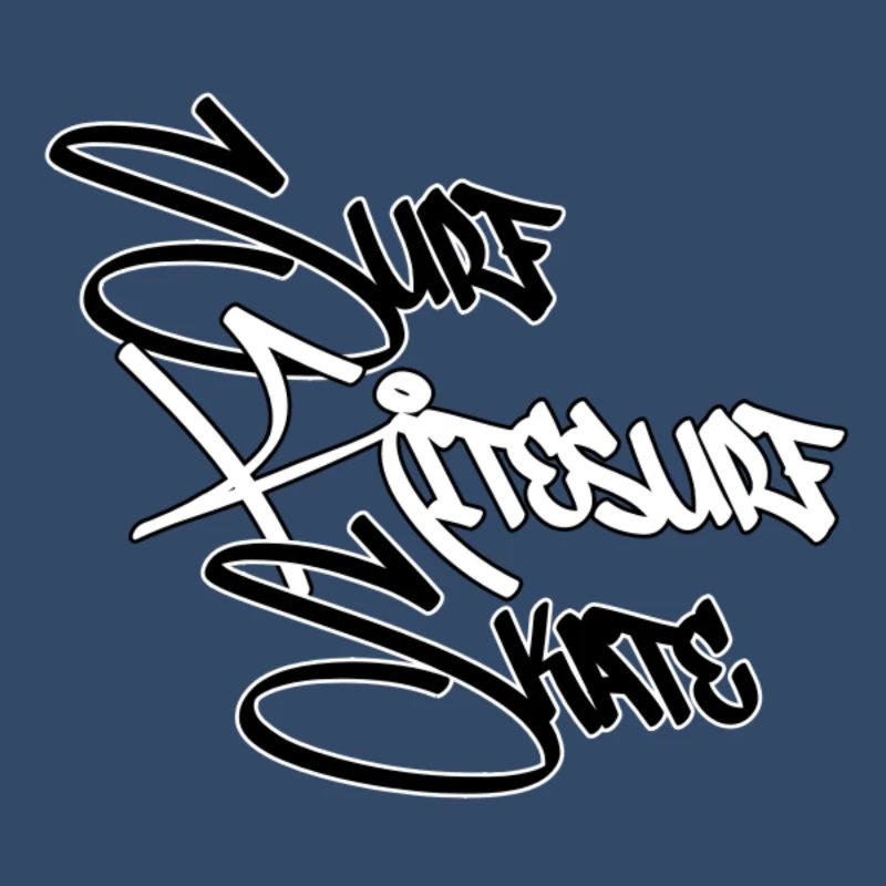 Graffiti Surf Script White
