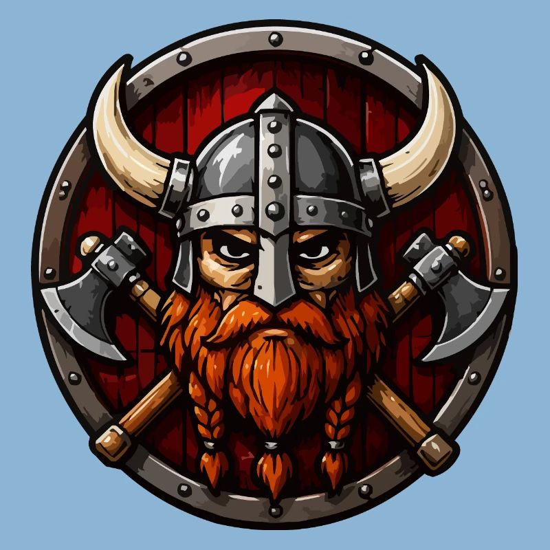 Viking Warrior with Axe Shield