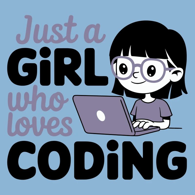 Nur ein Mädchen, das das Programmieren liebt