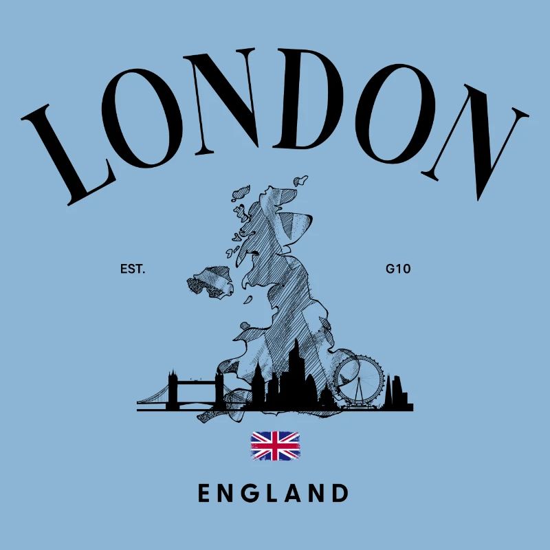 Tiny Union Jack Accent on Black