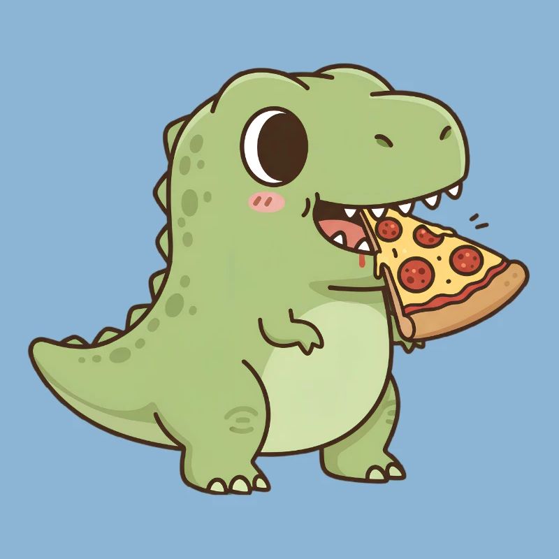T-Rex eats pizza