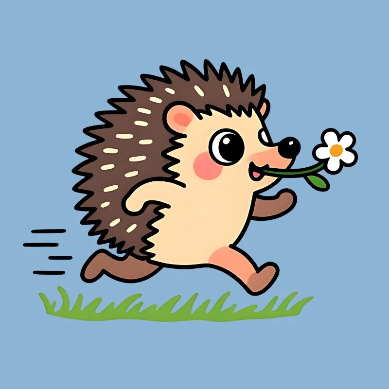 Igel mit einer Blume