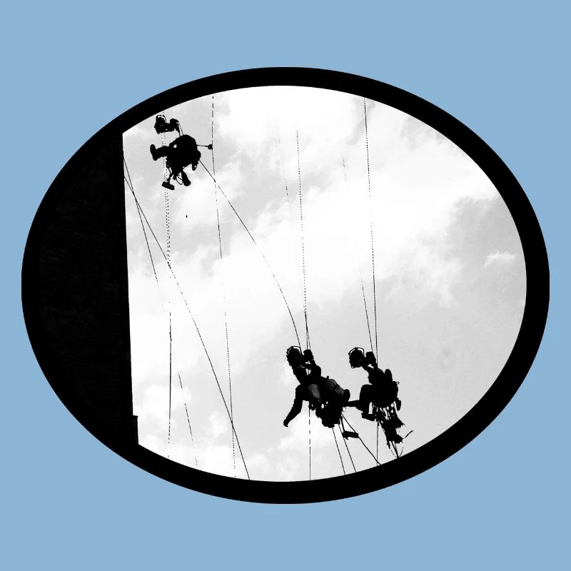 Window cleaner at lofty heights