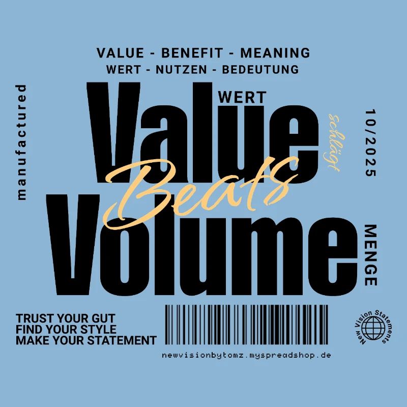 Value Beats Volume – Statement Design (Light)