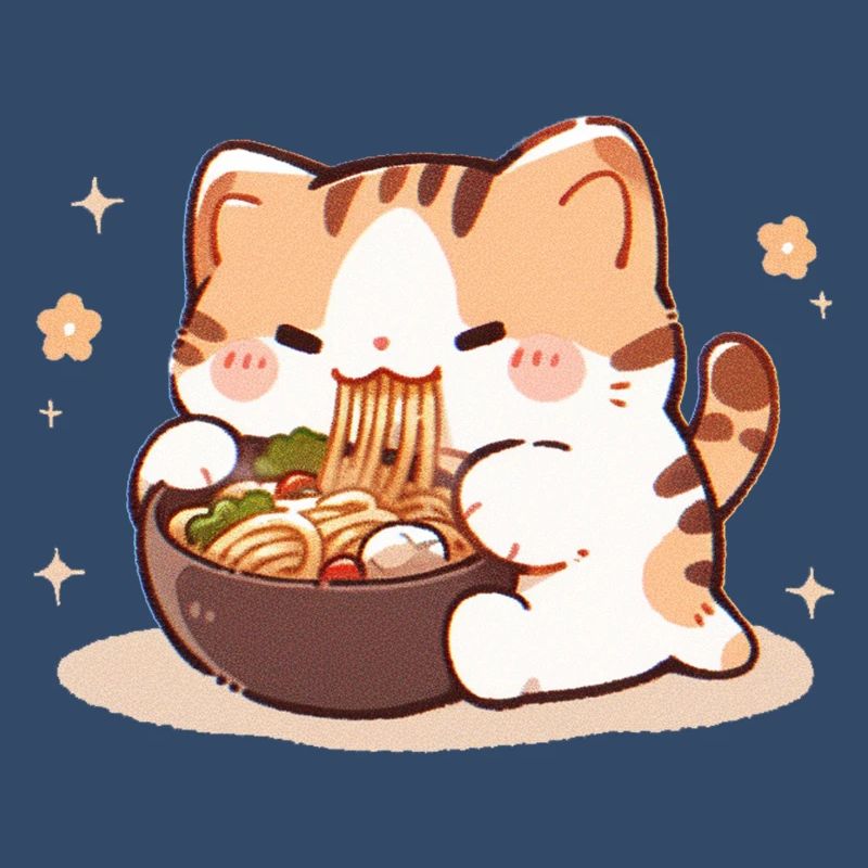Mème de chat mangeant des spaghettis