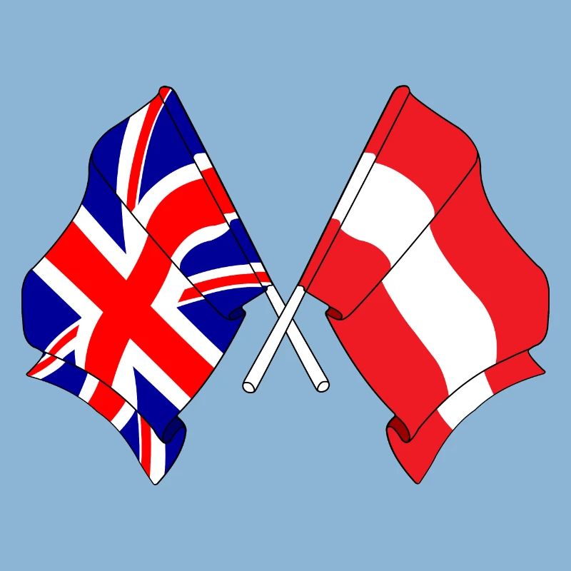 Drapeau de l’Angleterre, drapeau de l’Autriche