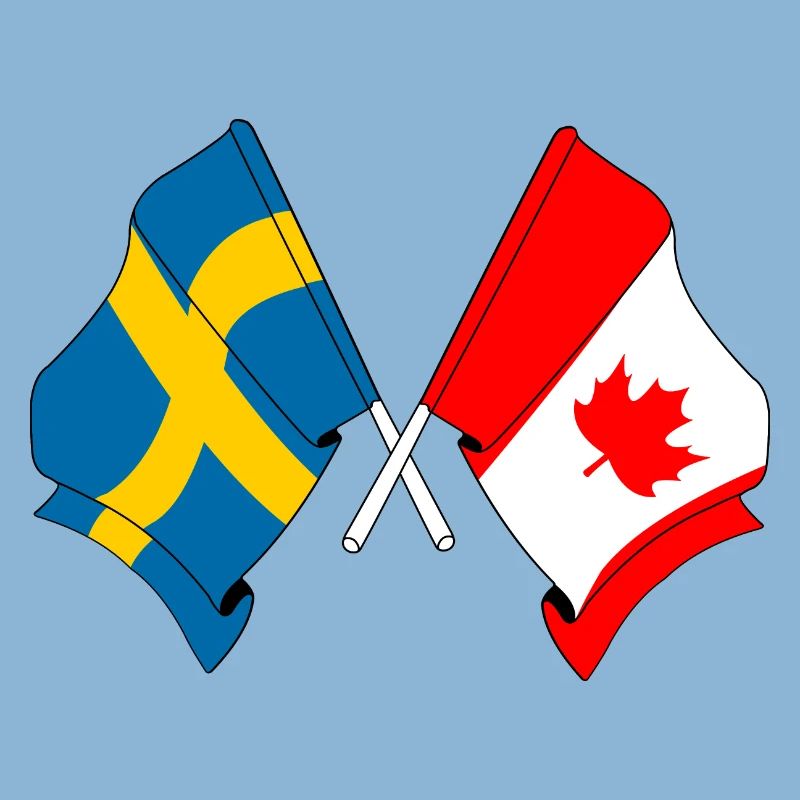 Drapeau de la Suède, drapeau du Canada