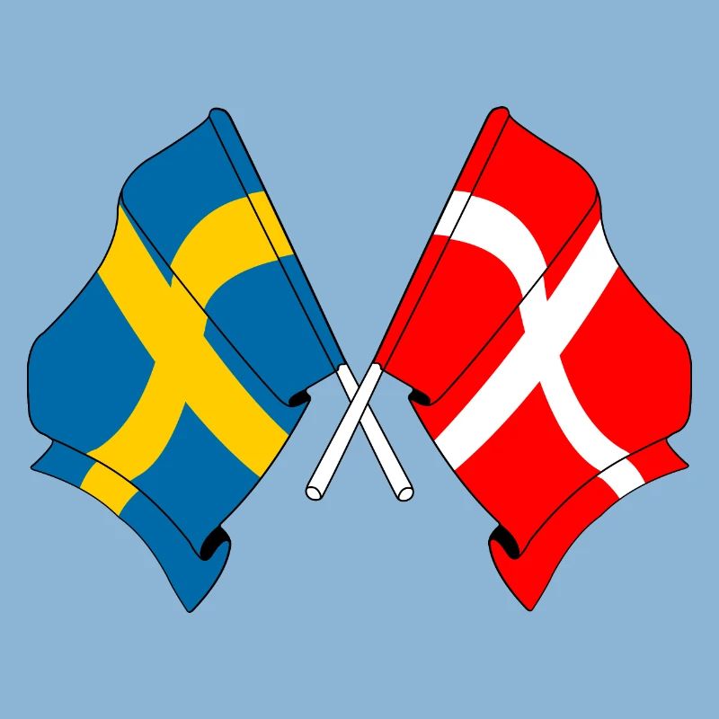 Drapeau de la Suède, drapeau du Danemark