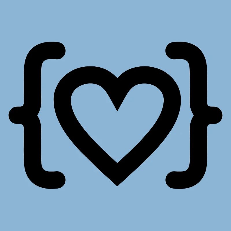 Cœur du logo du code du programmeur