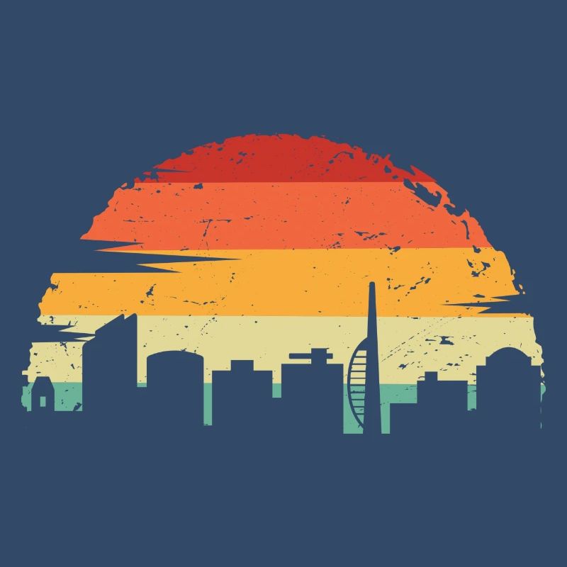 Sunset Skyline Retro Gradient