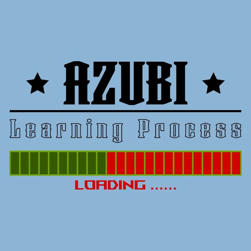 AZUBI learning process loading white tshirt