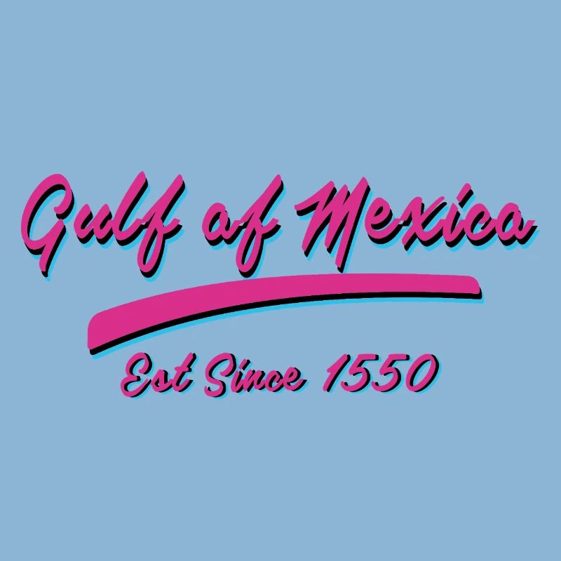 Conception de texte rétro du golfe du Mexique
